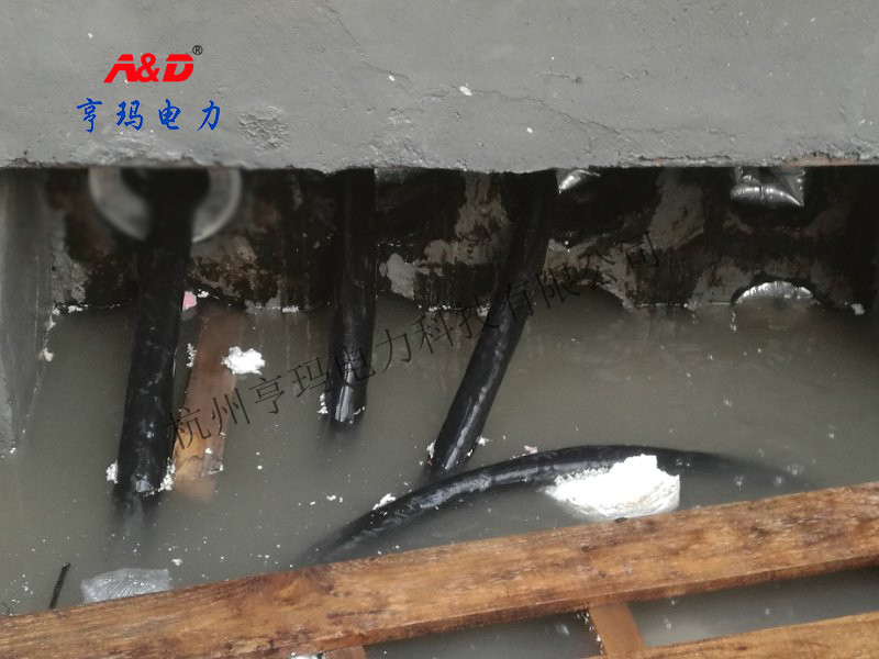 泡在積水中的電纜